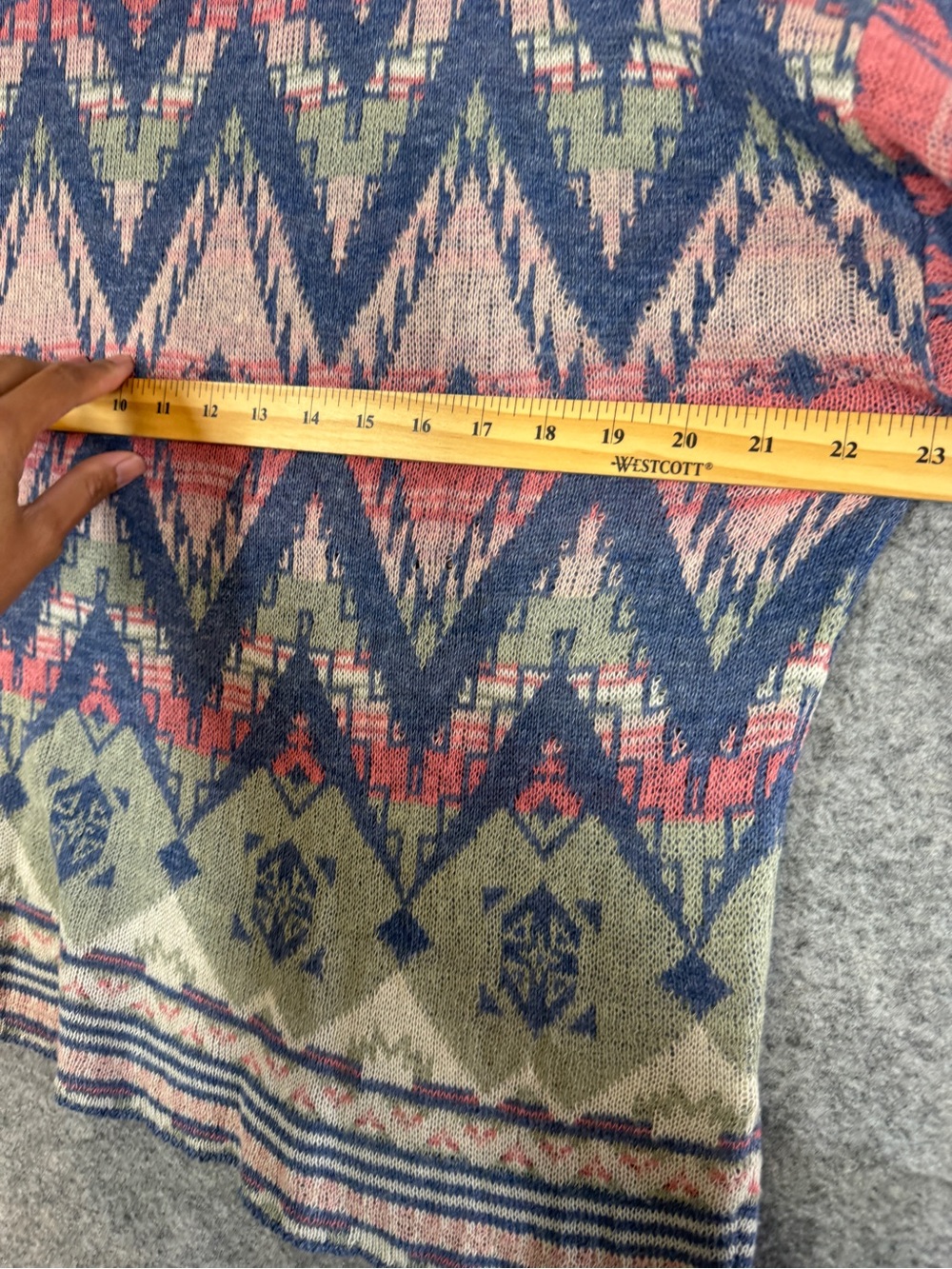 Denim & Supply Ralph Lauren Cotton Blend Aztec Knit Top Blue Small Boho Festival - Picture 9 of 14